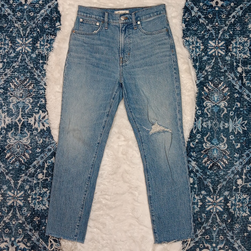 Madewell the perfect vintage crop light wash jeans womens sz 27